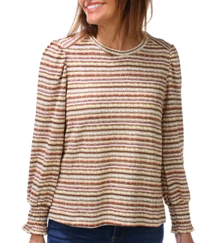 Thumbnail 1: ZAC AND RACHEL Women's Petite Long Sleeve Crew Neck Top  