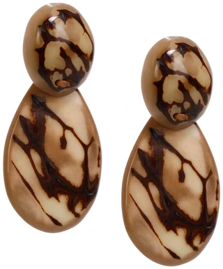 Thumbnail 2: TAGUA Handmade Tagua Palm Nut Cafe Con Leche Octavia Earrings  