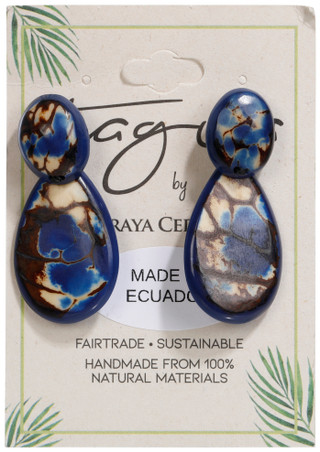 Thumbnail 1: TAGUA Handmade Tagua Palm Nut Octavia Earrings  