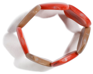 Thumbnail 2: TAGUA Handmade Tagua Cafe Con Leche Poppy Coral Juanita Bracelet  