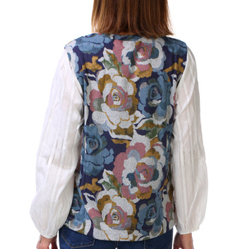 Thumbnail 3: ZAC AND RACHEL Women's Petite Long Sleeve Hacci Floral Crew Neck Top 