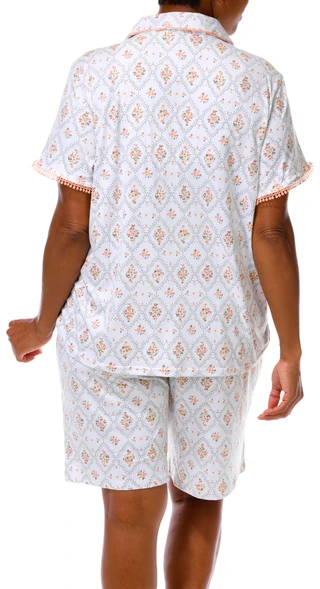 Thumbnail 4: Laura Ashley Plus 2 Pc Floral Print Pajama Shorts Set 