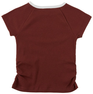 Thumbnail 2: Lucky Brand Girls Short Sleeve Ribbed Raglan Logo Script Tee 