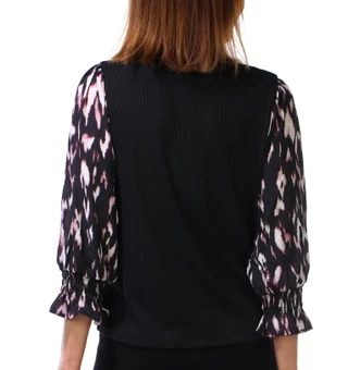 Thumbnail 3: ZAC AND RACHEL Women's Petite Long Sleeve Scoop Neck Top  