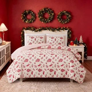 Thumbnail 2: AVANTI Avanti Vintage Toile Reversible Quilt Set 