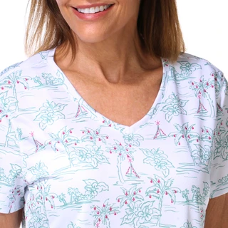Thumbnail 2: REEL LEGENDS Women's Short Sleeve V-Neck Freeline Outdoor Top 