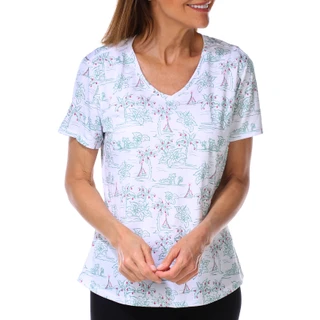 Thumbnail 1: REEL LEGENDS Women's Short Sleeve V-Neck Freeline Outdoor Top 
