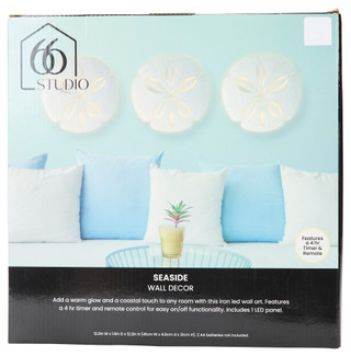 Thumbnail 2: Home Essentials 12" LED Sand Dollar Coastal Wall Art 