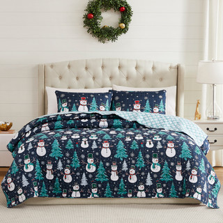 Thumbnail 3: AVANTI Avanti Snowman Quilt Set 
