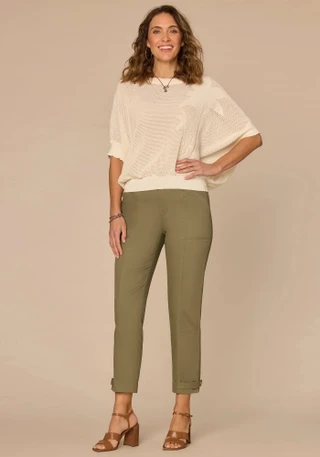 Thumbnail 2: Democracy Women's Palm Leaf Pointelle Knit Sweater 