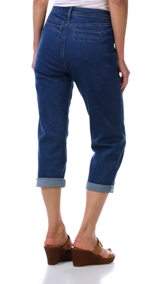 Thumbnail 3: Coral Bay Women's Roll Up Capri Jeans  