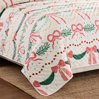Thumbnail 4: AVANTI Avanti Linens Bows & Branches Reversible Quilt Set 