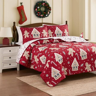 Thumbnail 2: AVANTI Avanti Linens Holiday Lane Reversible Quilt Set 