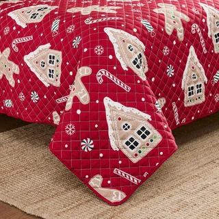 Thumbnail 4: AVANTI Avanti Linens Holiday Lane Reversible Quilt Set 