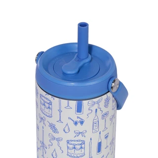 Thumbnail 4: Gourmet Home Garden Party 30 oz Tumbler with Handle, Lid & Silicone Boot 