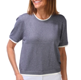 Thumbnail 1: Nanette Lepore Women's Short Sleeve Double Hem Embellished Top 