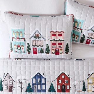 Thumbnail 4: AVANTI Avanti Winter Village Reversible Quilt Set 