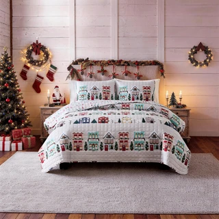 Thumbnail 11: AVANTI Avanti Winter Village Reversible Quilt Set 