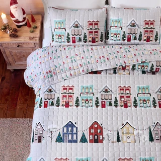 Thumbnail 14: AVANTI Avanti Winter Village Reversible Quilt Set 