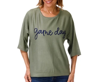 Thumbnail 1: ADRIENNE VITTADINI Women's Short Sleeve Game Day Top 