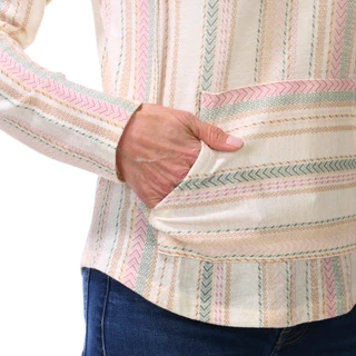 Thumbnail 2: Wallflower Women's Long Sleeve Baha Explorer Striped Hoodie  
