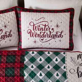 Thumbnail 3: AVANTI Avanti Linens Patchwork Plaid Reversible Quilt Set 
