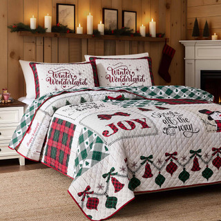Thumbnail 2: AVANTI Avanti Linens Patchwork Plaid Reversible Quilt Set 