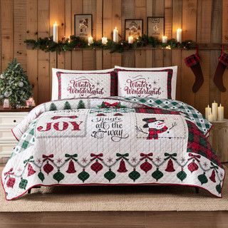 Thumbnail 1: AVANTI Avanti Linens Patchwork Plaid Reversible Quilt Set 