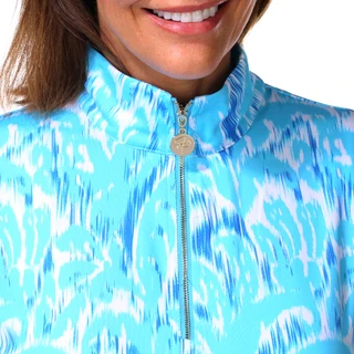 Thumbnail 2: Stella Parker Women's Long Sleeve Print Half Zip Top 