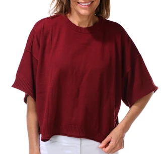 Thumbnail 1: 1 STATE Women's Short Sleeve Exposed Seam Knit Top  