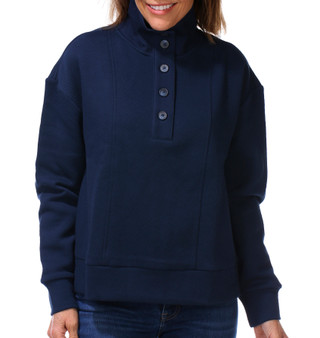 Thumbnail 1: Southern Tide Women's Long Sleeve Mock Button Neck Top 