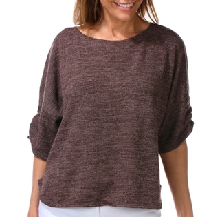 Thumbnail 1: MAX STUDIO Women's 3/4 Sleeve Ribbed Rouche Sleeve Top  