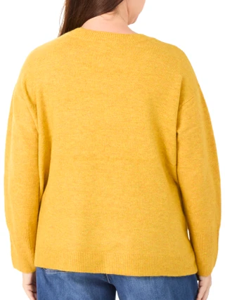 Thumbnail 2: Cece Women's Plus Long Sleeve Harvest Hello Fall Cozy Sweater 