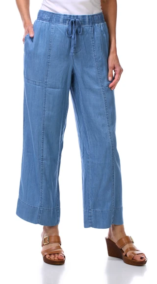 Thumbnail 1: Coral Bay Women's Petite Pull-On Wide Leg Pants 