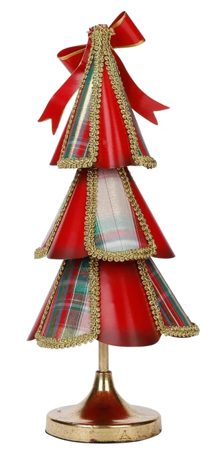 Thumbnail 2: Magical Season 16 In Metal Plaid Christmas Tree Accent 