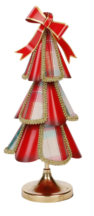 Thumbnail 1: Magical Season 16 In Metal Plaid Christmas Tree Accent 