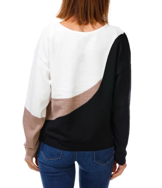 Thumbnail 2: ADRIENNE VITTADINI Women's Long Sleeve Boat Neck Ribbed Colorblock Top 