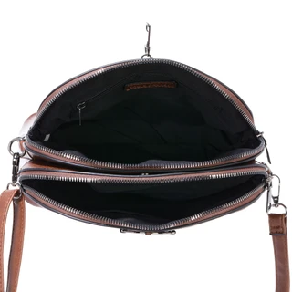 Thumbnail 2: Sam & Hadley Large Triple Entry Dome Crossbody Bag with Medallion 