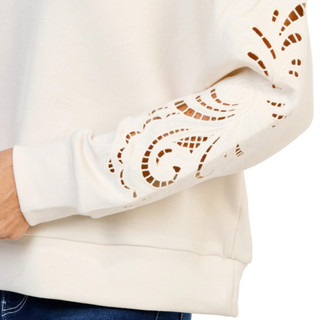 Thumbnail 3: Tahari Women's Eyelet Sleeve Crew Neck Top 
