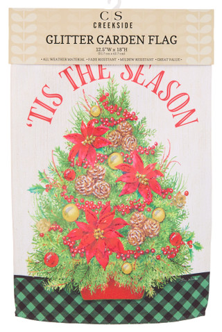 Thumbnail 1: Creekside 12.5x18 Christmas Tree Glitter Garden Flag 