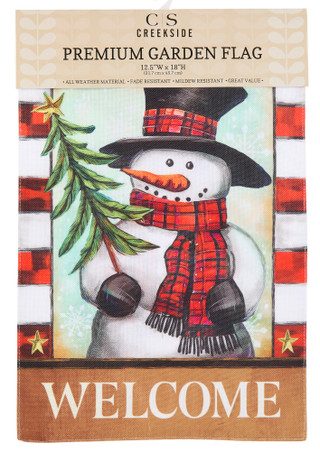 Thumbnail 1: Creekside 12.5x18 Snowman Premium Garden Flag 