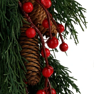 Thumbnail 2: 17 in Berry Pinecone Christmas Wreath 