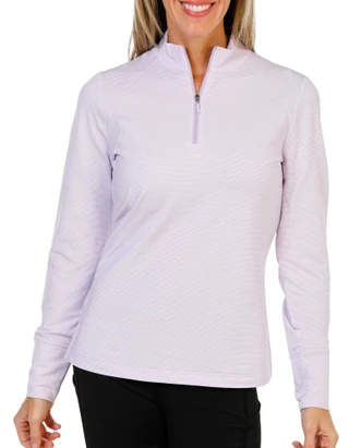 Thumbnail 1: PGA TOUR Women's Active Stripe Quarter Zip Top  