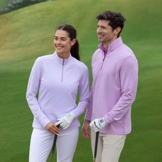 Thumbnail 3: PGA TOUR Women's Active Stripe Quarter Zip Top  