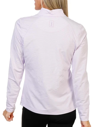Thumbnail 4: PGA TOUR Women's Active Stripe Quarter Zip Top  