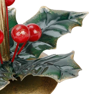 Thumbnail 3: Magical Season 10 In Christmas Holly Bow Candle Holder 