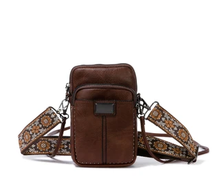 Thumbnail 1: Anneliese Multi-Organizer Crossbody Bag w/ Embroidered Strap 
