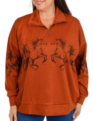 Thumbnail 1: Anneliese Women's Plus Quarter Zip Pullover  
