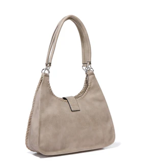 Thumbnail 2: Sage and Saddle Double Handle Satchel with Whipstitch & Metal Charm 