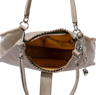 Thumbnail 3: Sage and Saddle Double Handle Satchel with Whipstitch & Metal Charm 